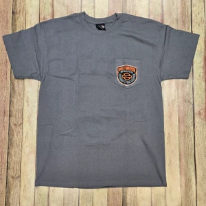 MENS GRAY H-D FALLOUT POCKET T-SHIRT - POST CARD