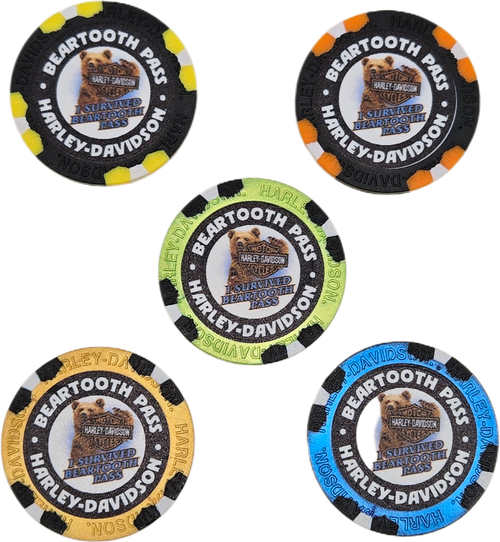 BEARTOOTH PASS HARLEY-DAVIDSON® POKER CHIP I SURVIVED DESIGN