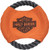 Harley-Davidson Bar & Shield Rope Disc Dog Toy – Size Small, Orange & Black