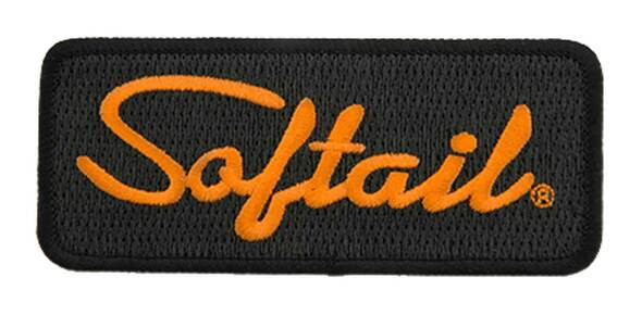 Harley-Davidson 4.125 in Embroidered Softail Emblem Sew-On Patch - Black/Orange