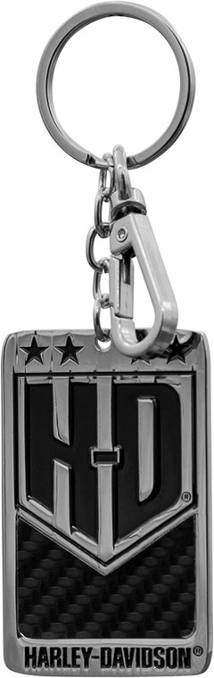 HARLEY-DAVIDSON® AMERICANA CARBON FIBER 2-SIDE KEYCHAIN