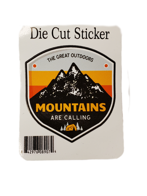 MOUNTAINS ARE CALLING DIE CUT STICKER