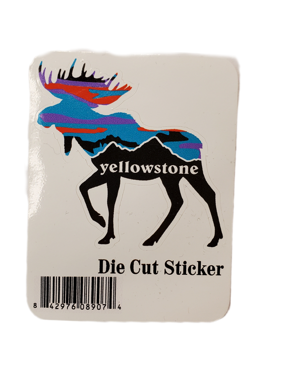 YELLOWSTONE MOOSE SUNSET DIE CUT STICKER