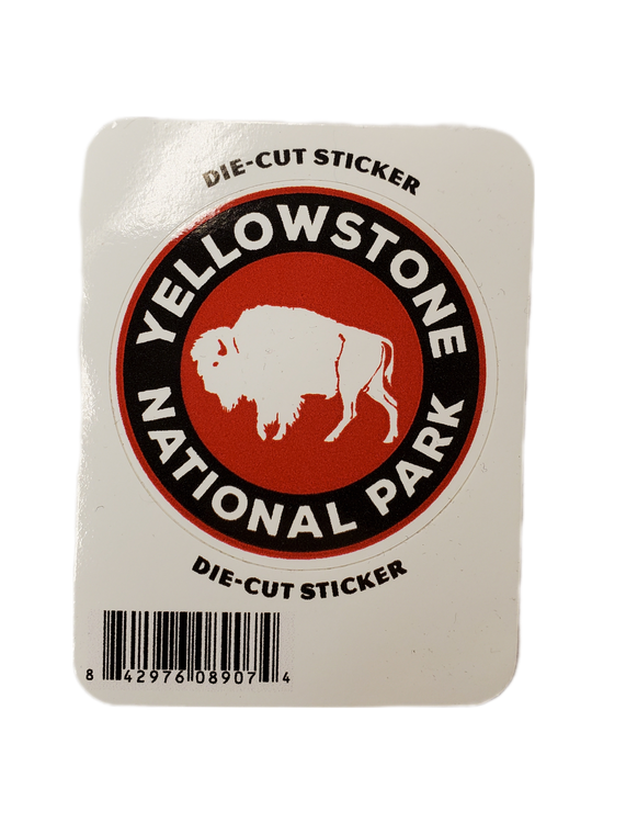 YELLOWSTONE NATIONAL PARK RED CIRCLE DIE CUT STICKER