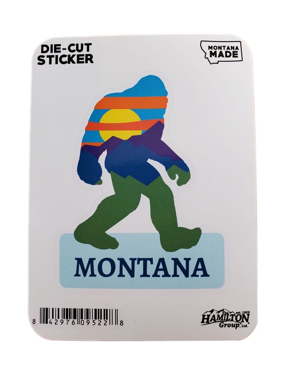 MONTANA COLORFUL BIGFOOT DIE CUT STICKER