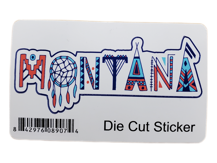 MONTANA NATIVE TEXT DIE CUT STICKER