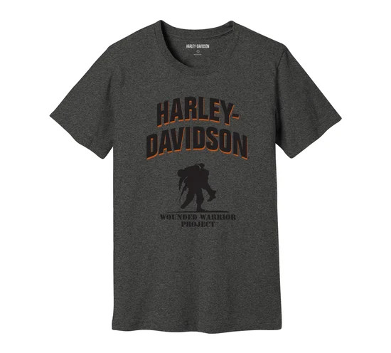 HARLEY-DAVIDSON® MENS WOUNDED WARRIOR KNIT T-SHIRT GREY HEATHER