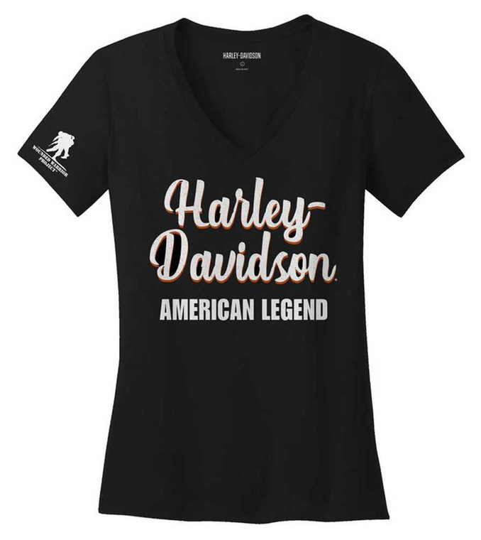 HARLEY-DAVIDSON® WOMENS WOUNDED WARRIOR TEE BLACK