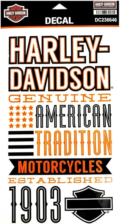 Harley-Davidson H-D Text Stack Rectangle Decal - LG Size - Clear Background