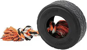 Harley-Davidson Rubber Tire w/Knotted Cotton Rope Handle Dog Toy - Large