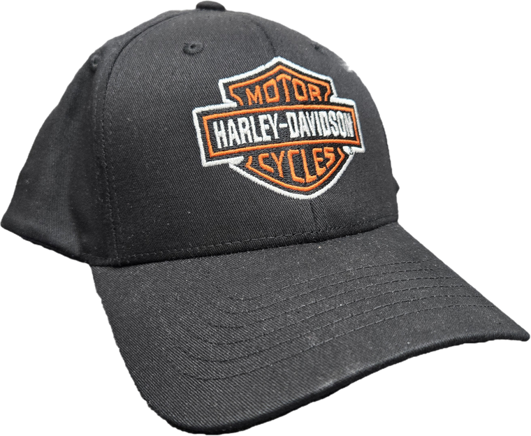 MENS BLACK HD BAR & SHIELD CLASSIC STRETCH FIT BASEBALL CAP - BEARTOOTH
