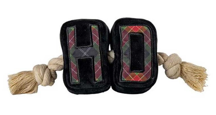 HARLEY-DAVIDSON PLUSH H-D LETTERS HOLIDAY PLAID PET ROPE TOY - BLACK