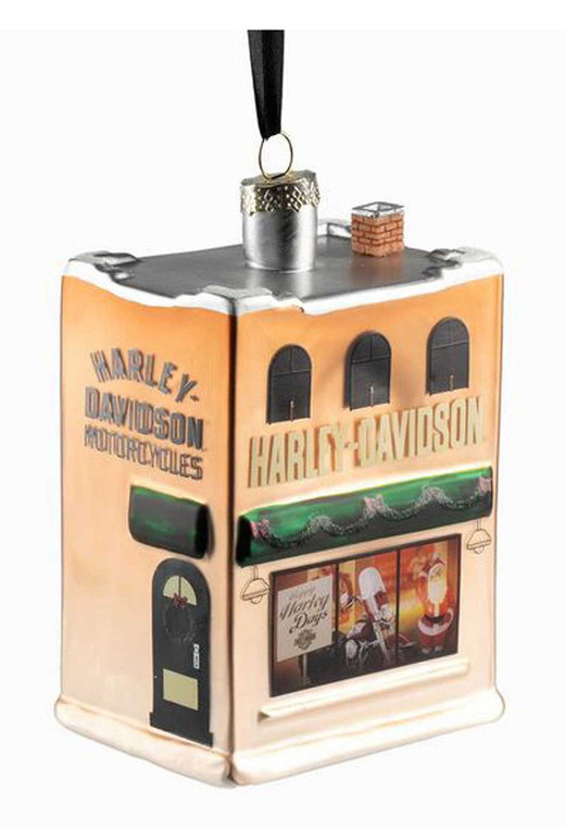 HARLEY-DAVIDSON GLASS BLOWN DEALERSHIP HOLIDAY CHRISTMAS TREE ORNAMENT