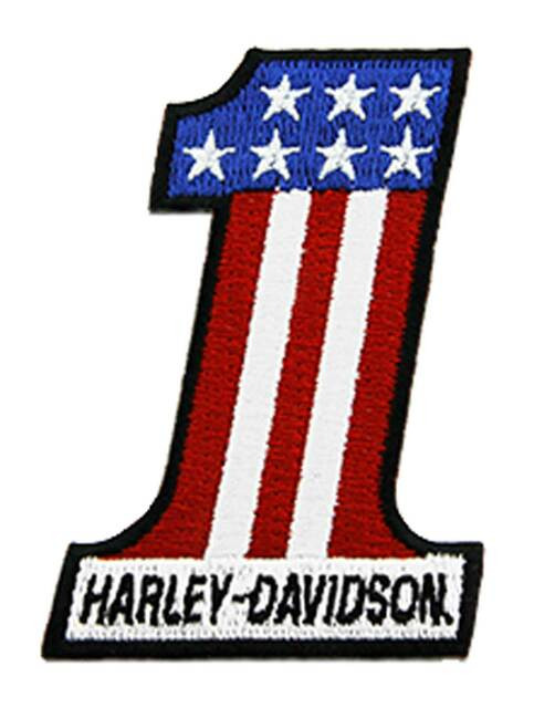 Harley-Davidson 2 inch Embroidered RWB #1 Logo X-Small Emblem Sew-On ...