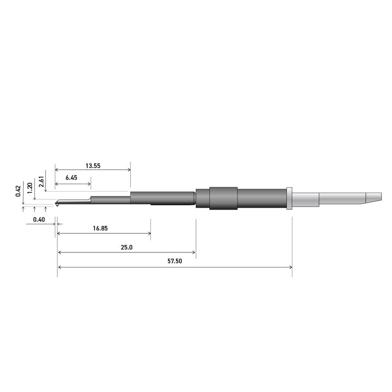 60mm 60° 2um Miniature Bore Inductive Stylus Arm