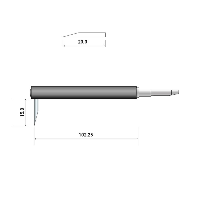 120mm 15° 20um x 15mm Shank Clr NFTS Stylus Arm