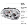 1999-2006 Volkswagen Golf Mk4 GTI/R32 Cabrio Dual Halo Projector Headlights (Chrome Housing/Clear Lens)