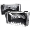1999-2004 Ford F-250/F-350/F-450/F-550/Excursion Factory style Headlights w/ SMD LED Light Strip (Matte Black Housing/Clear Lens)