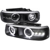 1999-2002 Chevrolet Silverado/ 2000-2006 Tahoe Suburban Dual Halo Projector Headlights (Matte Black Housing/Clear Lens)