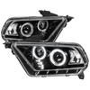 2010-2014 Ford Mustang Dual Halo Projector Headlights (Jet Black Housing/Clear Lens)
