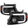 2004-2008 Ford F-150/ 2006-2008 Lincoln Mark LT Switchback Sequential LED C-Bar Projector Headlights (Matte Black Housing/Clear Lens)