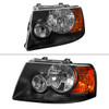 2003-2006 Ford Expedition Factory Style Headlights w/ Amber Reflector (Matte Black Housing/Clear Lens)