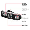 1998-2004 Chevrolet S10 Dual Halo Projector Headlights (Matte Black Housing/Clear Lens)