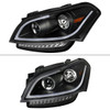 2010-2011 Kia Soul Projector Headlights w/ LED Light Bar & LED Turn Signal Lights (Matte Black Housing/Clear Lens)