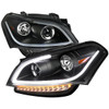 2010-2011 Kia Soul Projector Headlights w/ LED Light Bar & LED Turn Signal Lights (Matte Black Housing/Clear Lens)
