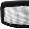 2006-2008 Dodge RAM Glossy Black ABS Rivet Style Grille w/ Stainless Steel Mesh