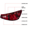 2006-2008 Lexus IS250/IS350 LED Tail Lights & Trunk Lights (Chrome Housing/Red Lens)