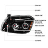 2005-2007 Dodge Magnum Dual Halo Projector Headlights (Jet Black Housing/Clear Lens)