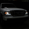 2001-2011 Ford Ranger Projector Headlights w/ LED Light Strip & LED Turn Signal Lights (Chrome Housing/Clear Lens)