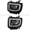 2014-2019 GMC Sierra 1500/2500HD/3500HD LED Bar Projector Headlights w/ LED Turn Signal Lights (Chrome Housing/Clear Lens)