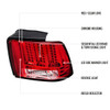 1999-2004 Ford Mustang Sequential LED Tail Lights - RS (Chrome Housing/Red Lens)