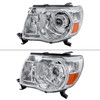 2005-2011 Toyota Tacoma Retro Style Projector Headlights (Chrome Housing/Clear Lens)
