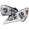 2010-2012 Hyundai Genesis Coupe Projector Headlights w/ SMD LED Light Strip (Chrome Housing/Clear Lens)