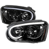 2004-2005 Subaru Impreza WRX STI Outback Projector Headlights w/ LED Light Bar (Glossy Black Housing/Clear Lens)