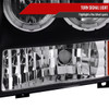 1999-2004 Ford Excursion F-250 F-350 F-450 F-550 Dual Halo Projector Headlights (Matte Black Housing/Clear Lens)