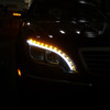 1998-2006 Mercedes Benz W220 S Class Projector Headlights w/ LED Light Strip & Turn Signal Lights (Matte Black Housing/Clear Lens)