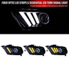 2010-2014 Ford Mustang LED Bar Projector Headlights w/ Sequential Turn Signals (Glossy Black Housing/Smoke Lens)
