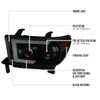 2007-2013 Toyota Tundra/ 2008-2017 Sequoia Switchback Sequential LED C-Bar Projector Headlights (Black Housing/Smoked Lens)