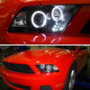 2010-2014 Ford Mustang Dual Halo Projector Headlights (Matte Black Housing/Clear Lens)