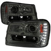 2002-2009 Chevrolet Trailblazer Projector Headlights w/ LED Light Strip (Chrome Housing/Smoke Lens)