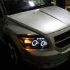 2007-2012 Dodge Caliber Dual Halo Projector Headlights (Matte Black Housing/Clear Lens)