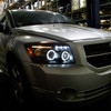 2007-2012 Dodge Caliber Dual Halo Projector Headlights (Matte Black Housing/Clear Lens)