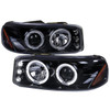 1999-2006 GMC Sierra/ 2000-2006 Yukon/Yukon XL Dual Halo Projector Headlights (Glossy Black Housing/Smoke Lens)