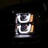 2014-2015 Chevrolet Silverado 1500 Dual LED U-Bar Projector Headlights w/ LED Turn Signal Lights (Chrome Housing/Clear Lens)