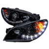 2006-2007 Subaru Impreza WRX/STI Projector Headlights w/ LED Light Strip (Glossy Black Housing/Smoke Lens)