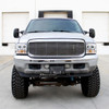 1999-2004 Ford Excursion F-250 F-350 F-450 F-550 Dual Halo Projector Headlights (Chrome Housing/Clear Lens)